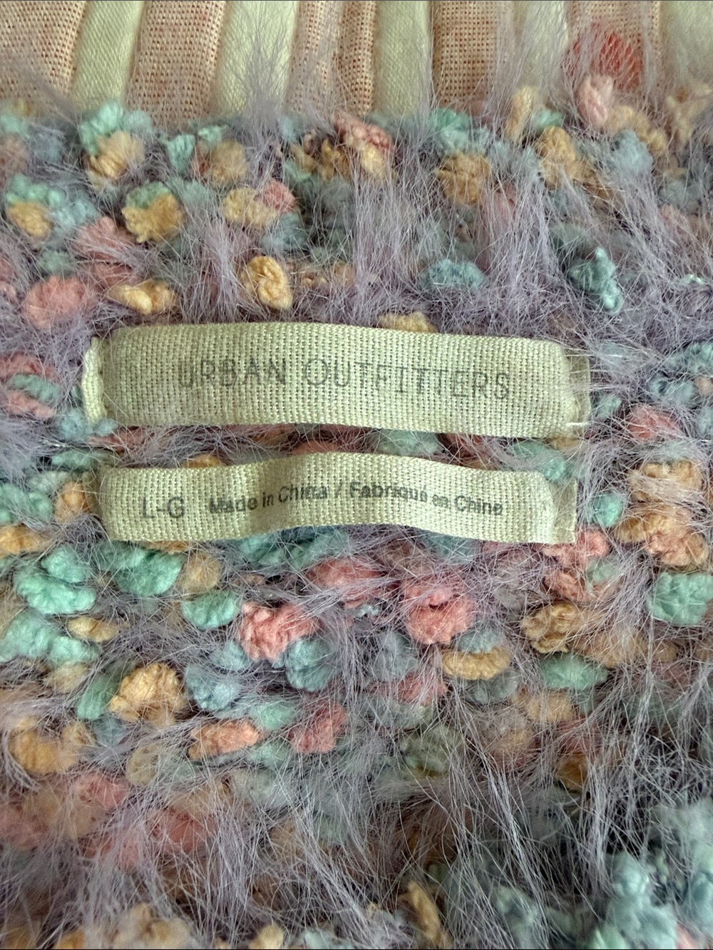 Urban Outfitters Pastel Multicolor Fuzzy Crewneck Sweater - Picture 2 of 2